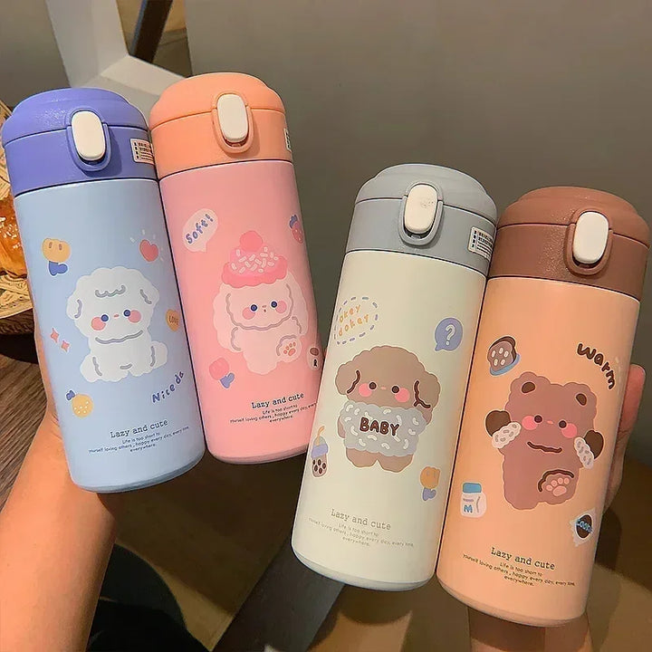 380ML Stainless Steel Thermos Vacuum Flask Cute Cartoon Thermal Water Bottle