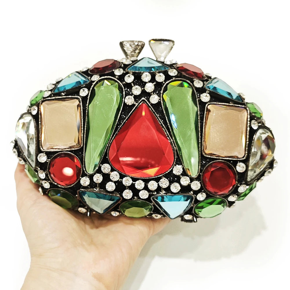 Large Rhinestone Crystal Evening Clutch Bag