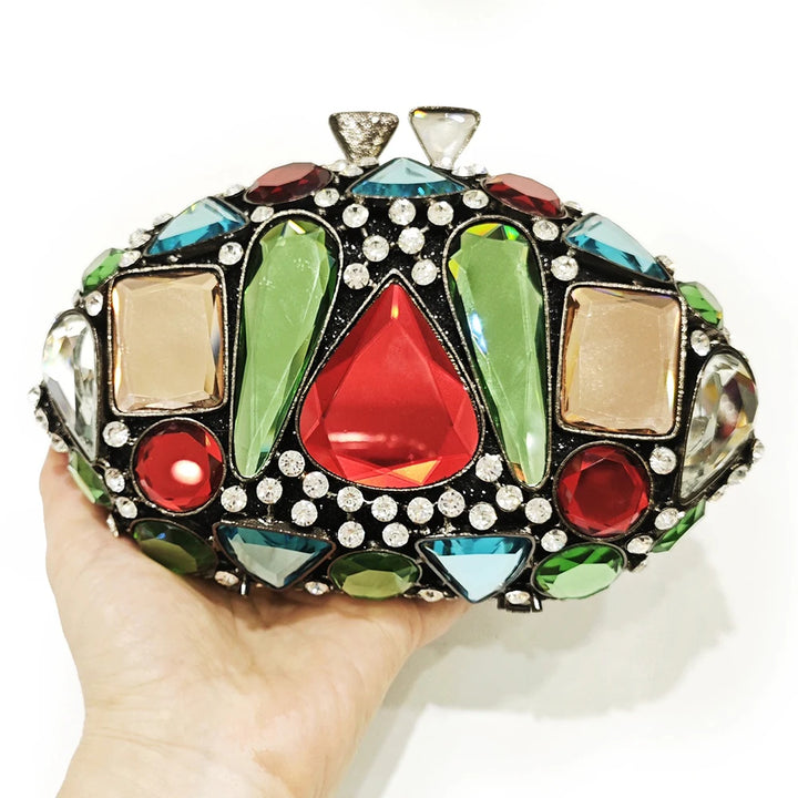 Large Rhinestone Crystal Evening Clutch Bag