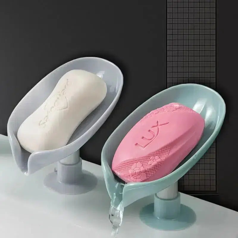 2pcs Drain Soap Holder Leaf Shape Soap Box-Decorative Trays-Arlik interiors