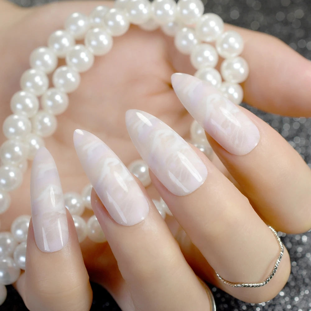 24pcs removable false nails with glue Ballet nails