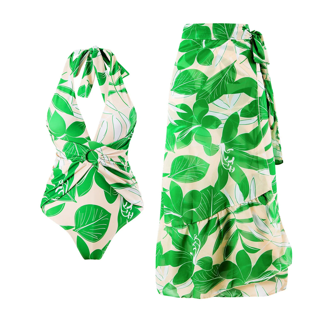 Push Up Women Bikini Set Floral Printed Ruffle Bikinis Strappy Swimwear-bikini-Bennys Beauty World