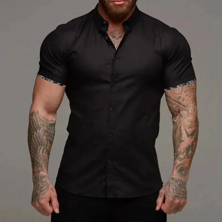 Men's Summer Solid Color Business Professional Shirt-shirt-Bennys Beauty World