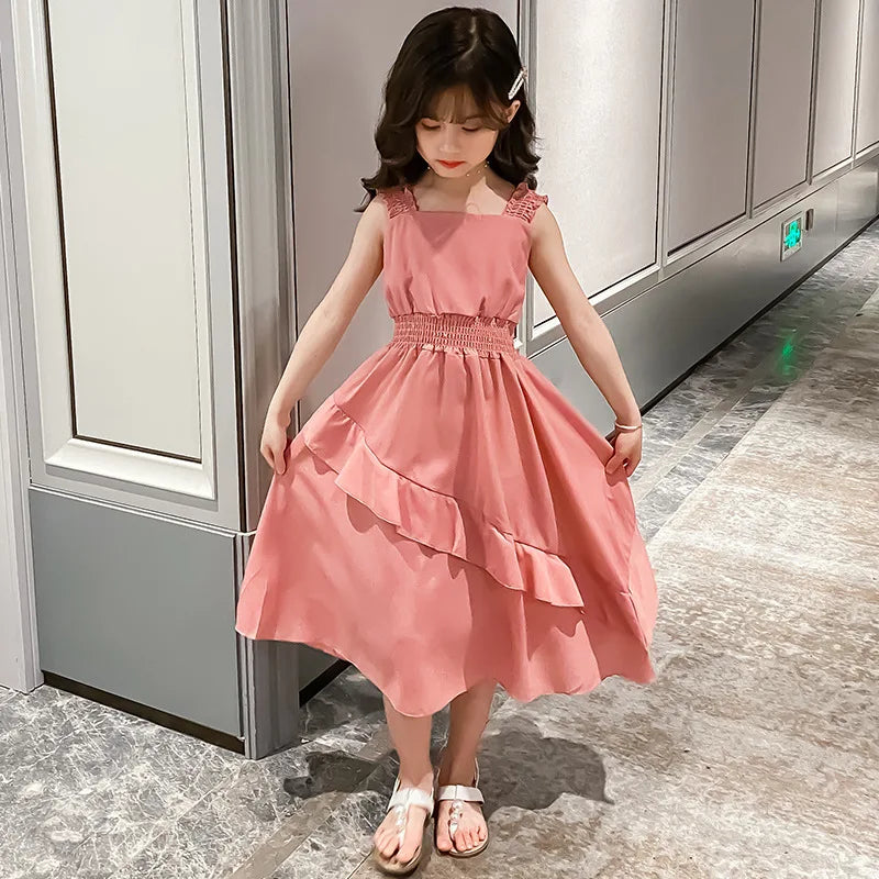 Girls Chiffon Flounce Sleeveless Party Dress | Ages 3–12