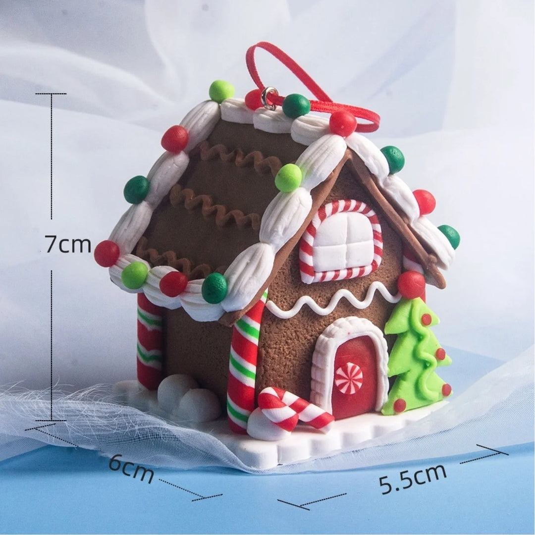 5 pcs House Ornaments Holiday Christmas Tree Ornament