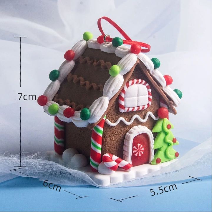 5 pcs House Ornaments Holiday Christmas Tree Ornament
