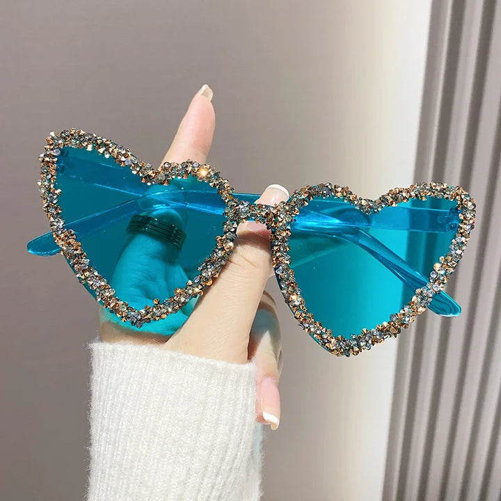 Cat Eye Rhinestone Sunglasses — UV400
