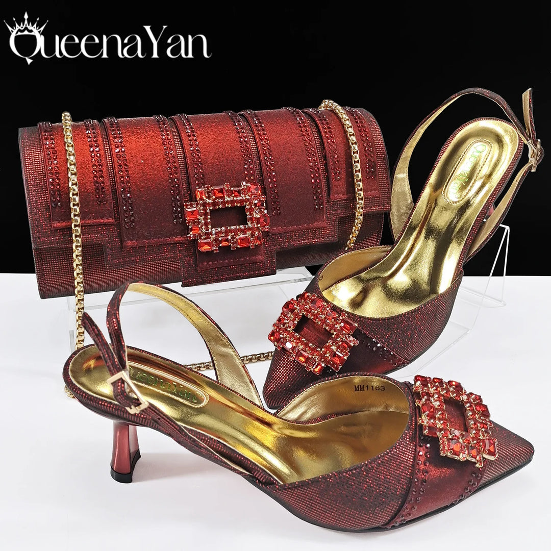Fashion Women Heels Elegant Color Block Design
