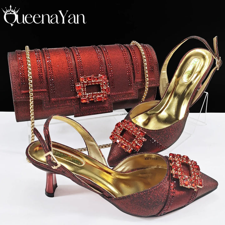 Fashion Women Heels Elegant Color Block Design