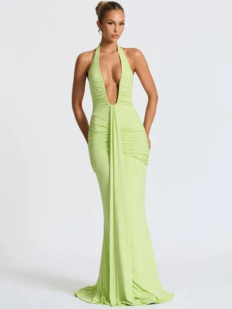 Mozision Women's Summer Halter Maxi Gown – Sleeveless Dress-Dresses-Bennys Beauty World