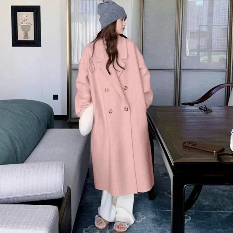 Winter Korean Style Women’s Mid-Long Woolen Coat