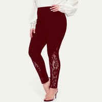 Womens leggings with lace patchwork Design-Bennys Beauty World