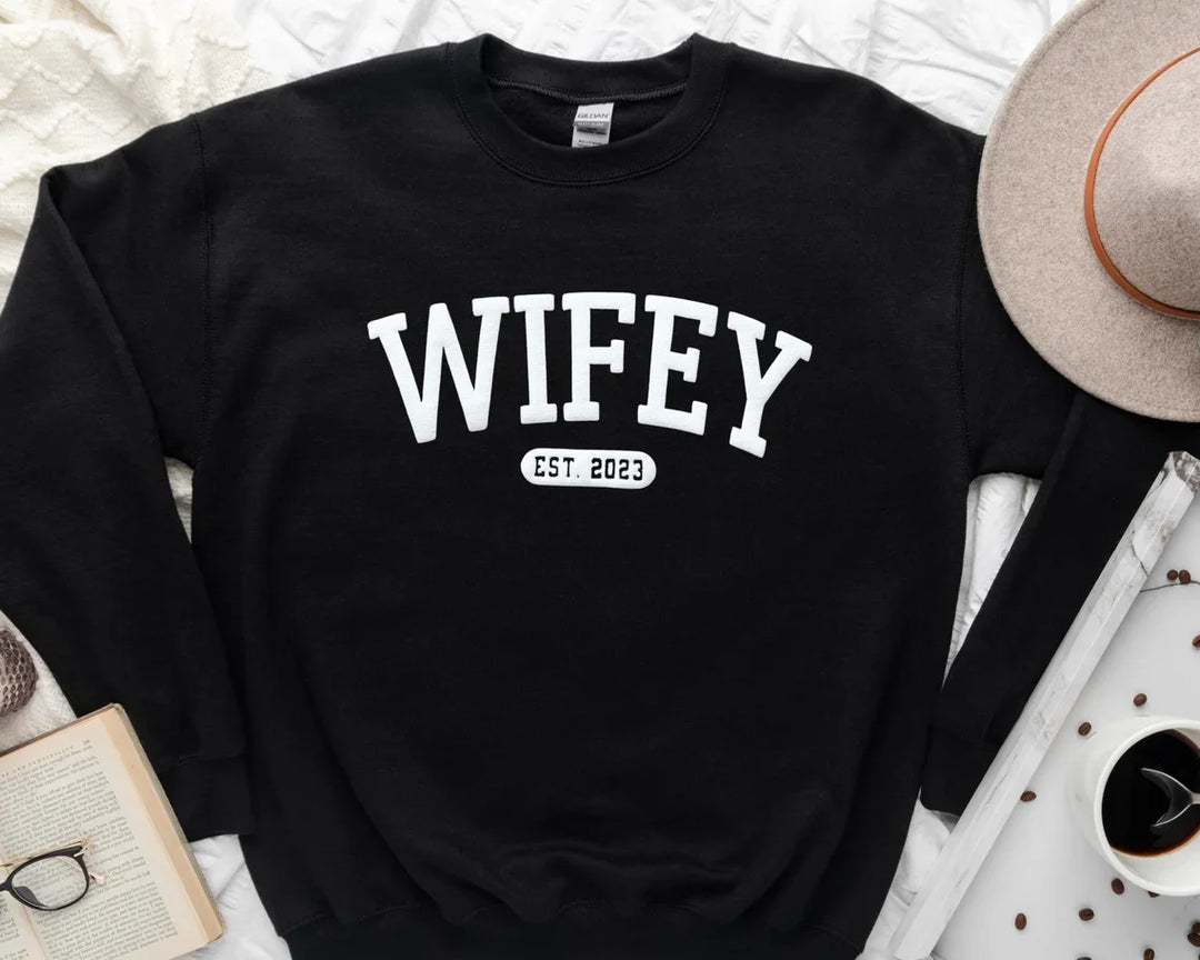 Newly Wed Personalized Wifey Sweatshirt