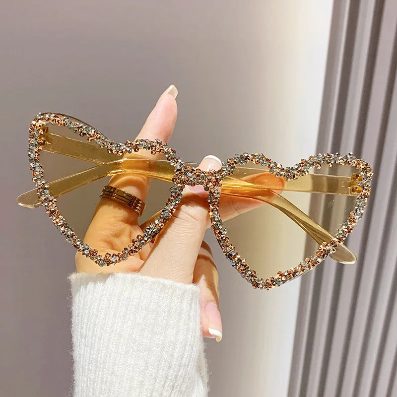 Cat Eye Rhinestone Sunglasses — UV400
