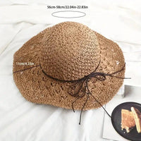 Women's Casual Travel Supply Sun Protection Beach Hat Raffia Straw Hat-Hat-Bennys Beauty World