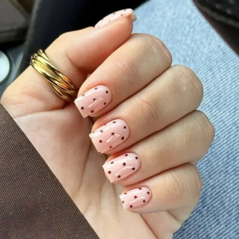 Short Square Press-On Nails – 24 Pcs Acrylic False Nail Tips | Bennys Beauty World-Nails-Bennys Beauty World