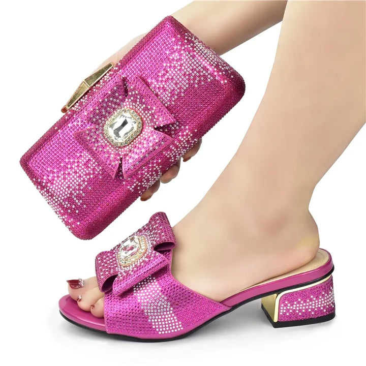 African Women Party Shoes And Bags Set