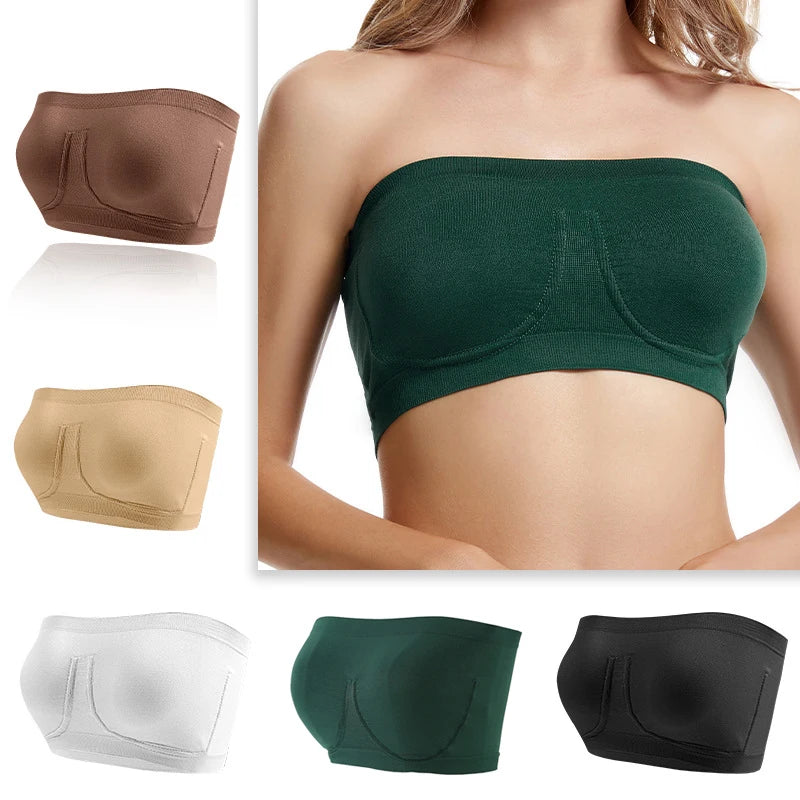 Women's Strapless Tube Top Camisole with Bow
