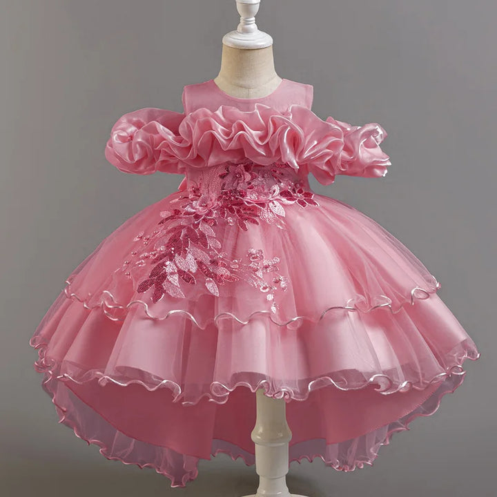 3-10 Years Girls Tailing Dress Summer Sequins Dresses