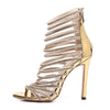 Gold Rhinestone Gladiator Sandals For Women-Shoe-Bennys Beauty World