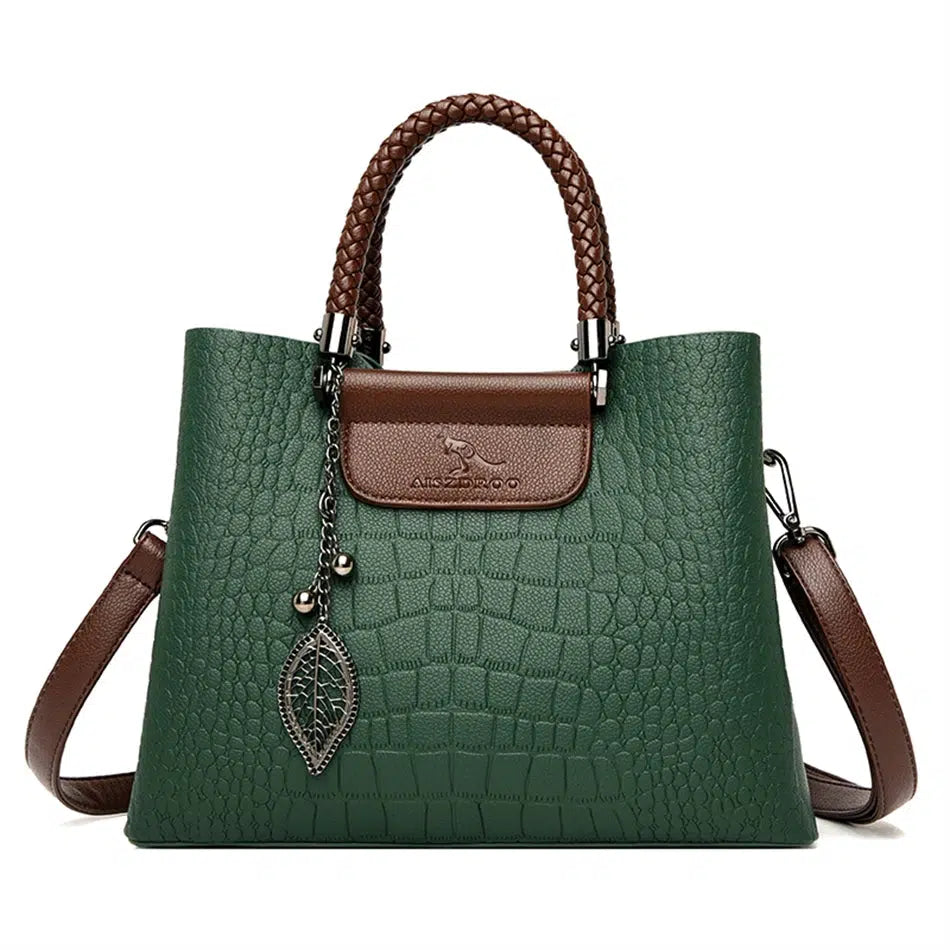 Brand Leather 3 Layers Alligator Crossbody Bag for Women Female Shoulder Messenger Sac Luxury Designer Ladies Handbags-Bennys Beauty World
