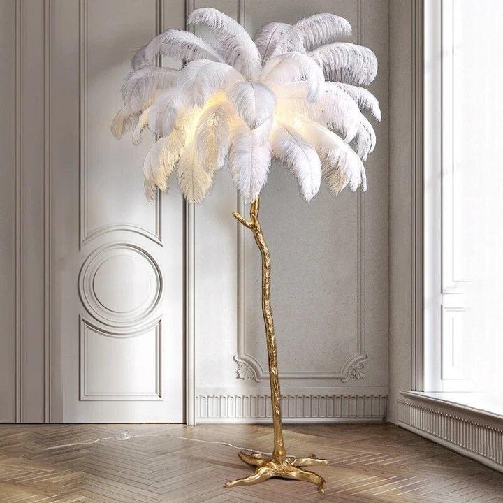 Nordic Ostrich Feather Led Floor Lamp-Lamp-Arlik interiors