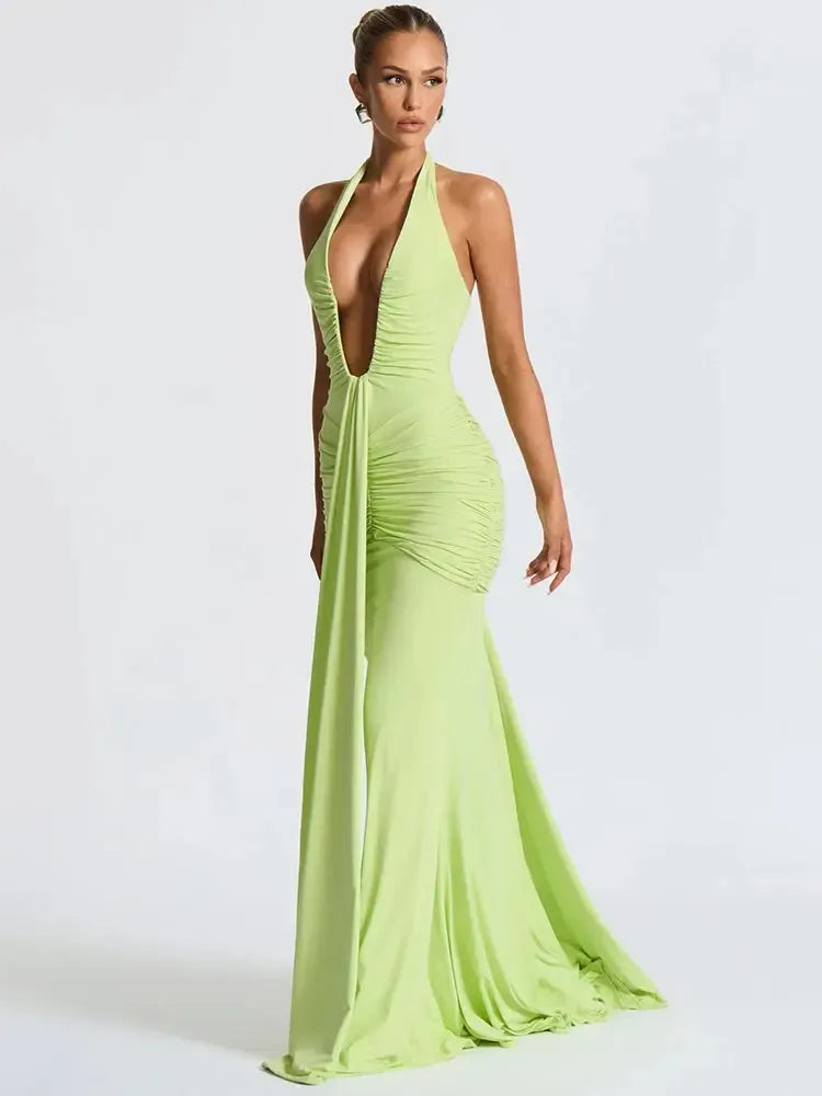 Mozision Women's Summer Halter Maxi Gown – Sleeveless Dress-Dresses-Bennys Beauty World