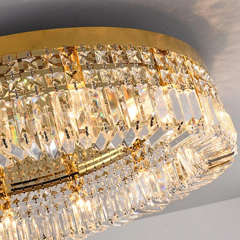 Minimalist Crystal Glass Round Ceiling Chandelier-Light Fixtures-Arlik interiors