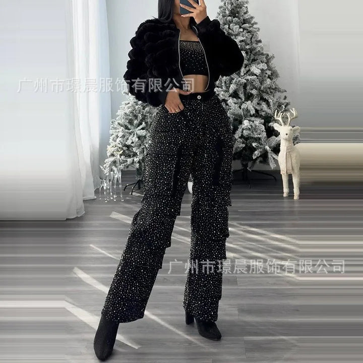 Women's High Waist Jeans Denim Casual Pants