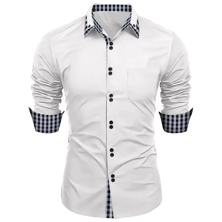 Cross-border new fashion trend men's spring autumn men's plaid shirt-Shirts-Bennys Beauty World