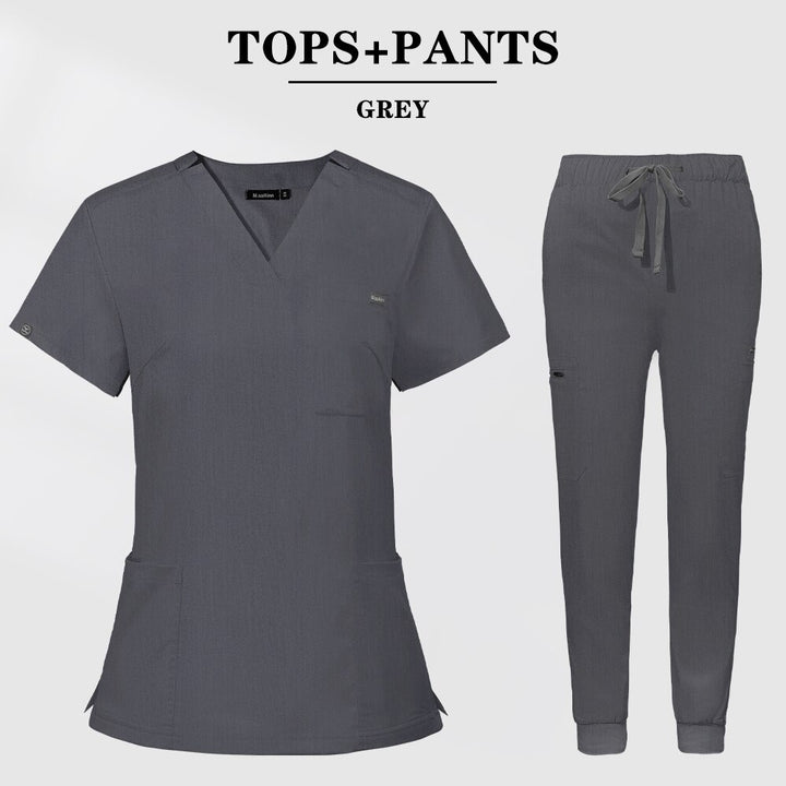 Multicolor Scrubs Short Sleeve Tops+Pants Nursing Uniform-Scrubs-Bennys Beauty World