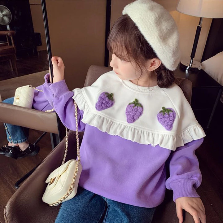 Girls Strawberry Pullover Sweatshirt | Ages 3–8