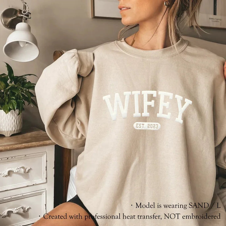 Newly Wed Personalized Wifey Sweatshirt