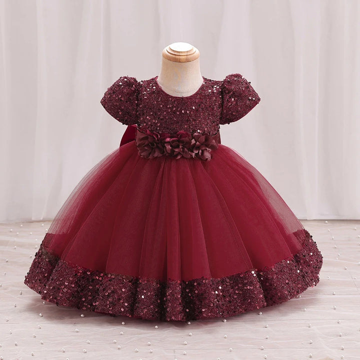 Toddler Baby Sequin Party Dresses Baptism Princess Dress