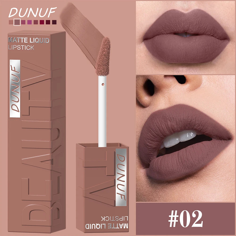 DUNUF Matte Velvet Lipstick – Long-Lasting, Waterproof &amp; Non-Transfer