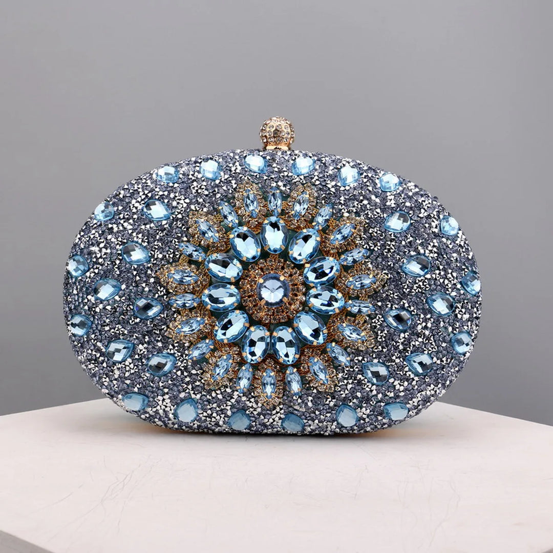 Flower Rhinestones Evening Bags Metal Prom Clutch