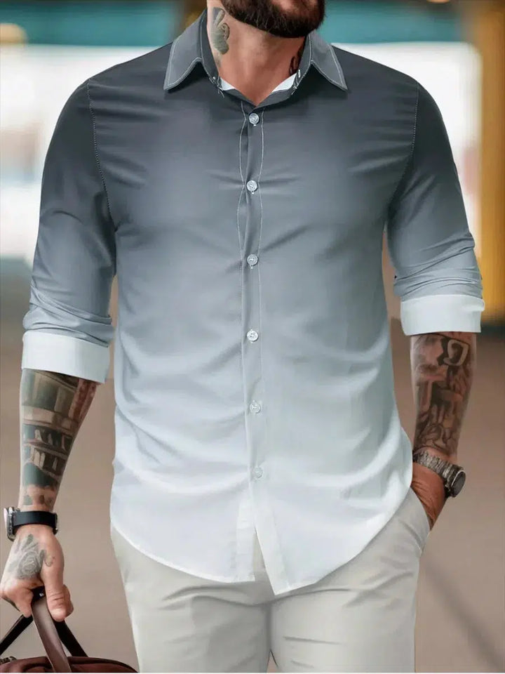 Men's Business Casual Printed Shirt-Bennys Beauty World