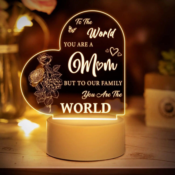 Mothers&#39; Day Gifts for Mom from Daughter Engraved Night Light with Moved Words, Acrylic Gifts for Thanksgiving, Birthday, Xmas-Arlik interiors