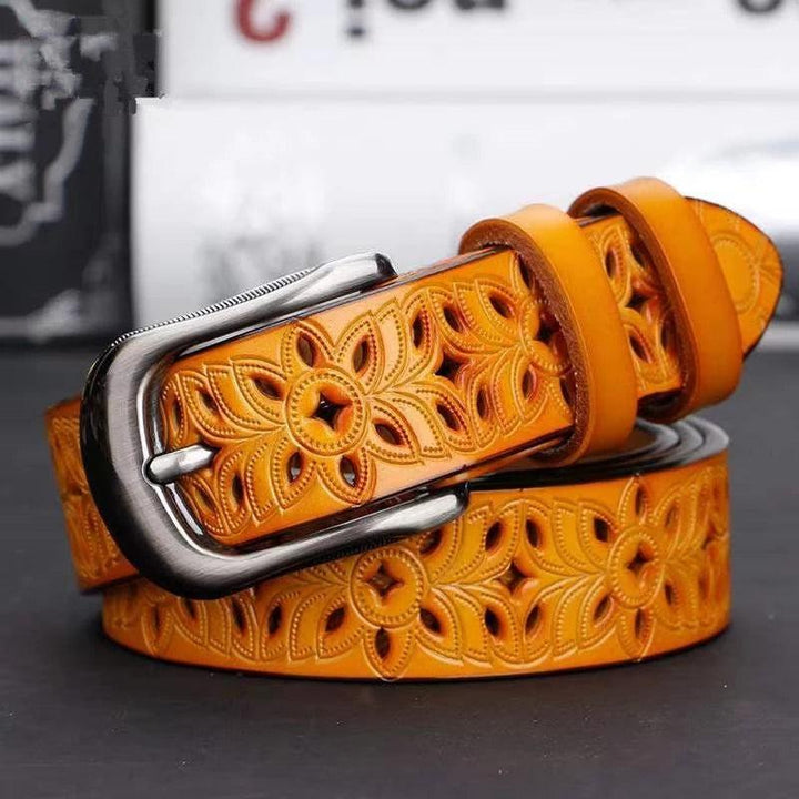 Leather Belts for Women Vintage Pin Buckle Strap Jeans-Belt-Bennys Beauty World