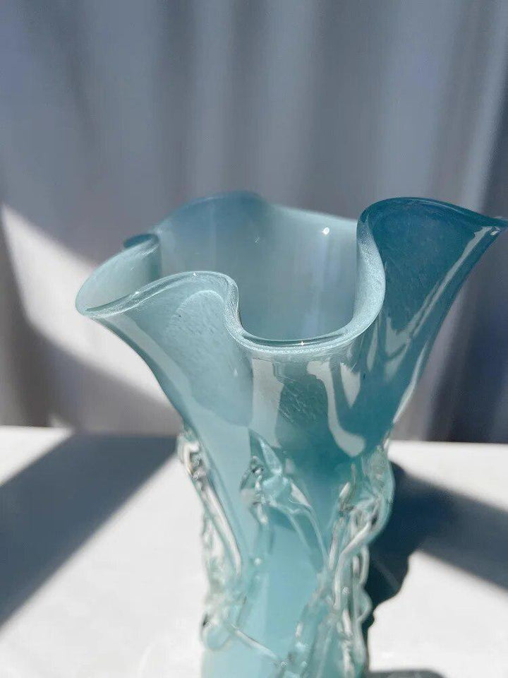 Simple blue lace vases-Arlik interiors