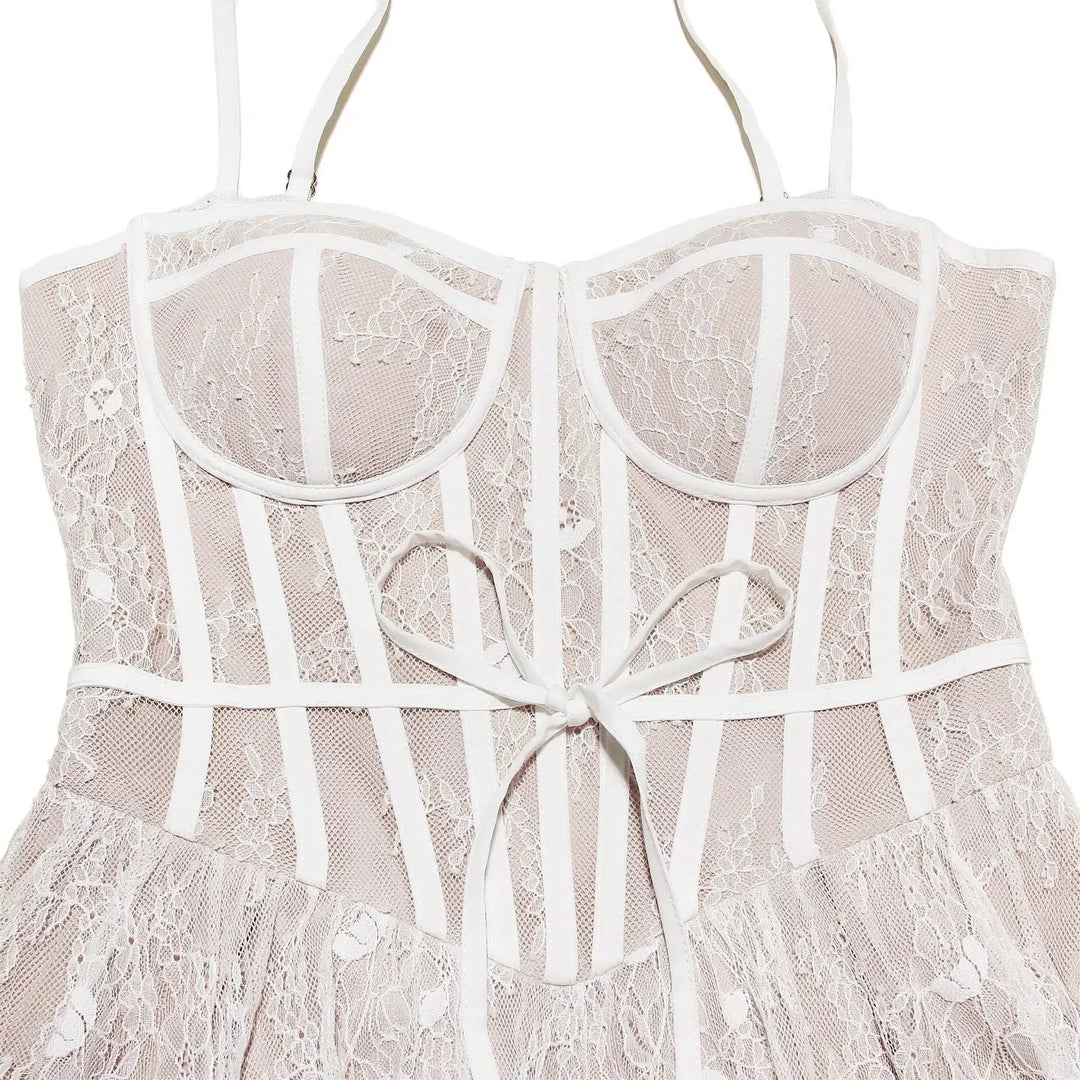 Summer Vintage Lace Mini Dress-Dresses-Bennys Beauty World