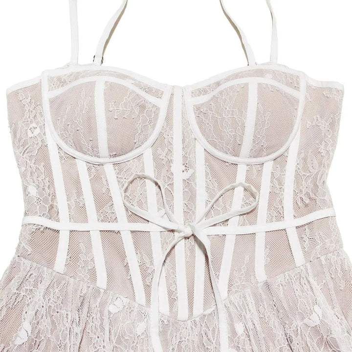 Summer Vintage Lace Mini Dress-Dresses-Bennys Beauty World