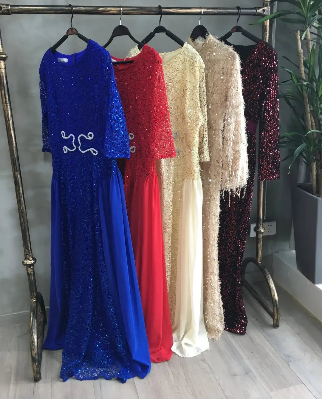 Wulend African Lace Party Dress for Women – Full-Length Sequin Kanga A-Line Gown-Dresses-Bennys Beauty World