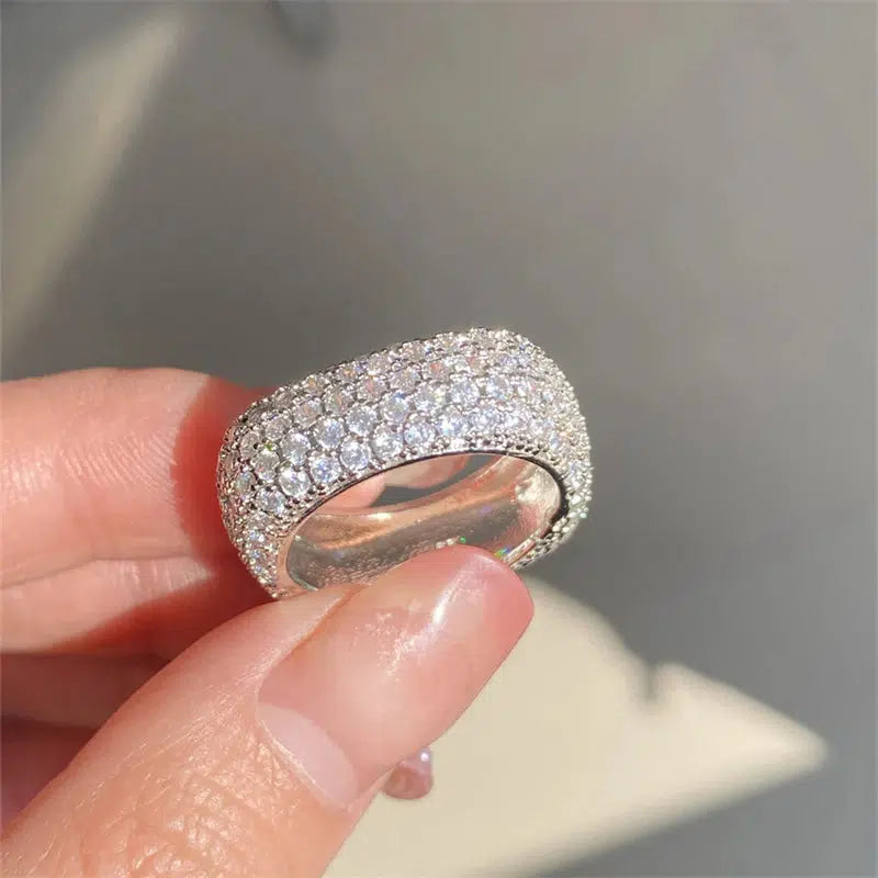 Crystal Zircon Ring Fashion Wedding Band Rings for Women-Ring-Bennys Beauty World