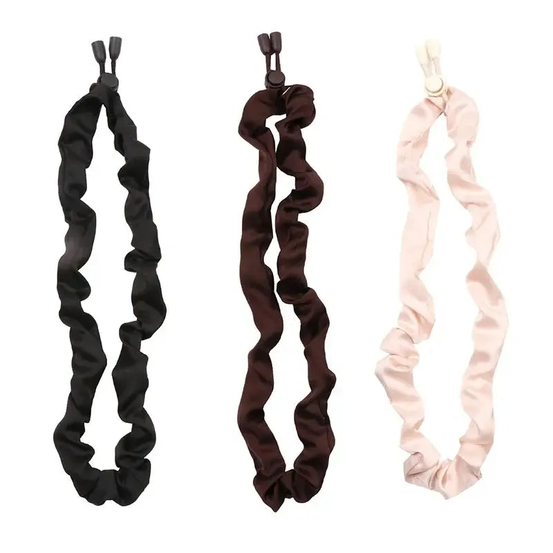 3pcs Adjustable Hair Rope Extra Length Scrunchie Elastic Tie No Slip Silky Satin Hair Loop Rubber Band-Bennys Beauty World