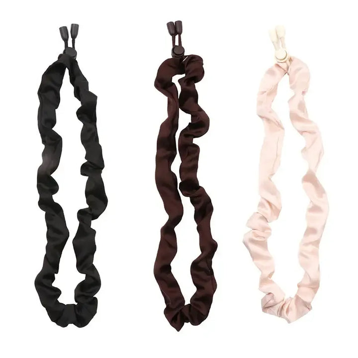 3pcs Adjustable Hair Rope Extra Length Scrunchie Elastic Tie No Slip Silky Satin Hair Loop Rubber Band-Bennys Beauty World