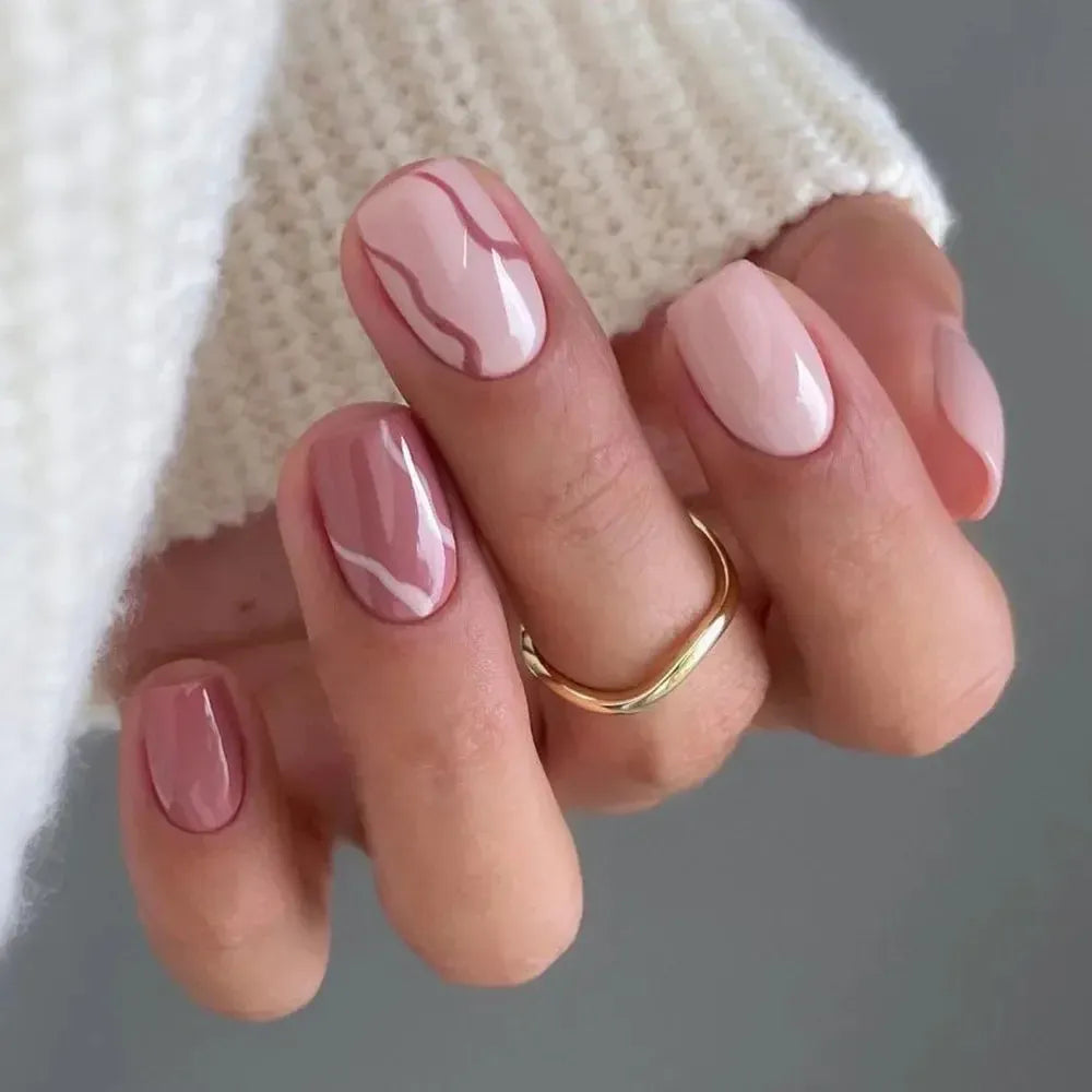 Short Square Press-On Nails – 24 Pcs Acrylic False Nail Tips | Bennys Beauty World-Nails-Bennys Beauty World