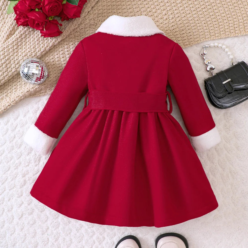 Girls Christmas Jacket &amp; Coat | Warm Double-Breasted Outerwear | Ages 1–7