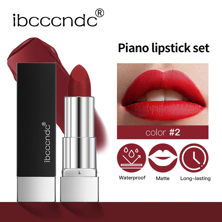 8Pcs/Set Velvet Matte Lipstick Set Long-Lasting Waterproof Piano Lipstick