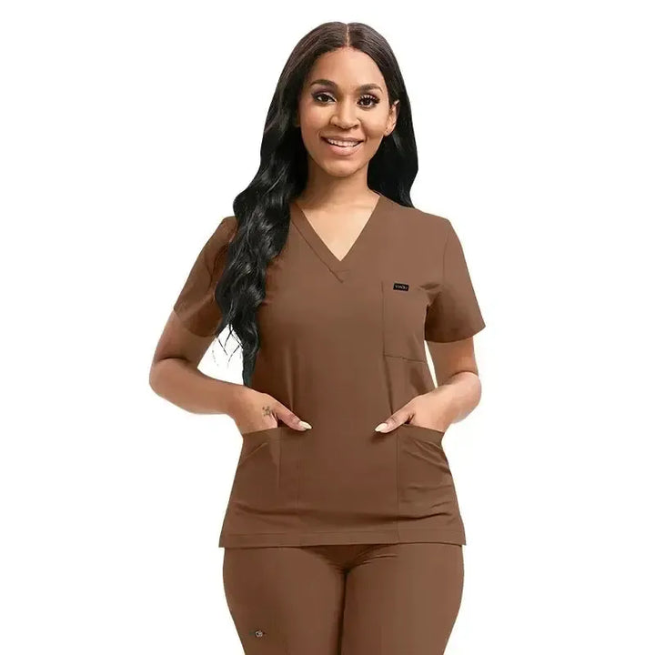 Multicolor Unisex Short Sleeve Medical Scrubs Set – Breathable V-Neck Uniforms-Scrubs-Bennys Beauty World